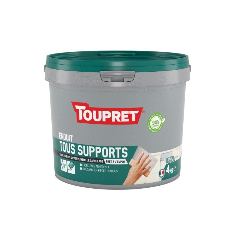 Enduits tous supports - bande à joint et lissage enduits tous supports - bande à joint et lissage en pâte 24 heure(s) 1 seau(x) de 4 kilogramme(s) pât