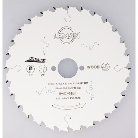 Lame de scie circulaire carbure pour le bois et panneaux