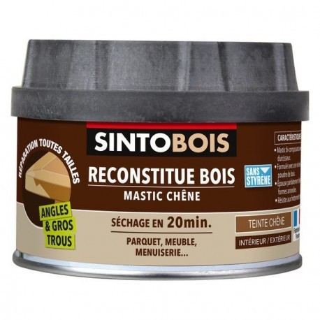 Mastic reconstitue bois angles et gros trous