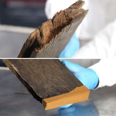 Mastic reconstitue bois angles et gros trous