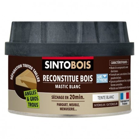 Mastic reconstitue bois angles et gros trous