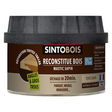 Mastic reconstitue bois angles et gros trous