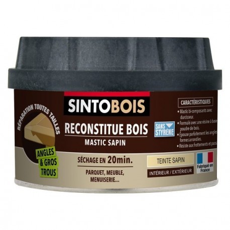 Mastic reconstitue bois angles et gros trous