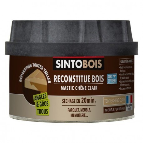 Mastic reconstitue bois angles et gros trous