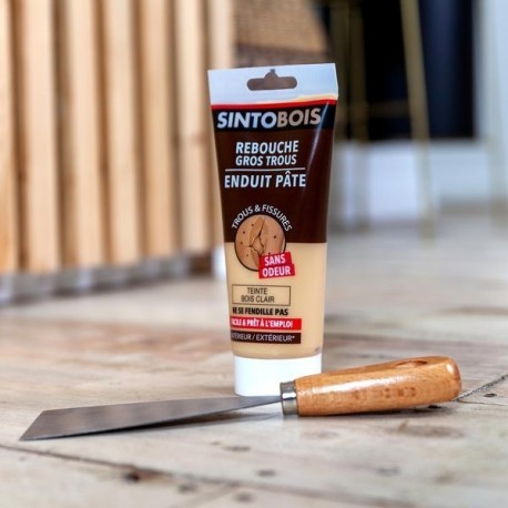 Enduit de rebouchage bois gros trous & fissures - Bois clair