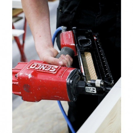 Bande 34° - Pointes annelées tête plate en D - Acier clair