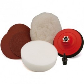 Kit de ponçage/polissage pour perceuse et ponceuse