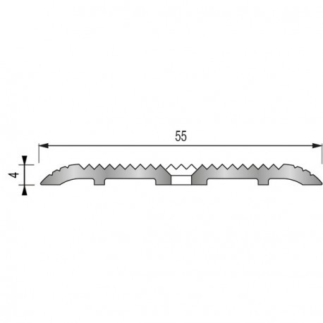 Profilé strié antidérapant 55 x 3000 mm - Aluminium naturel