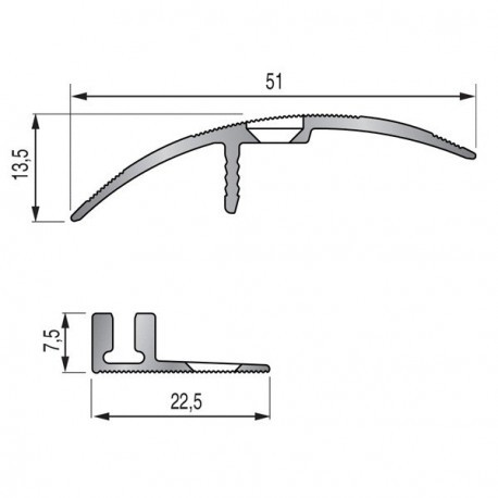 Seuil multi-niveaux aluminium TECNIS