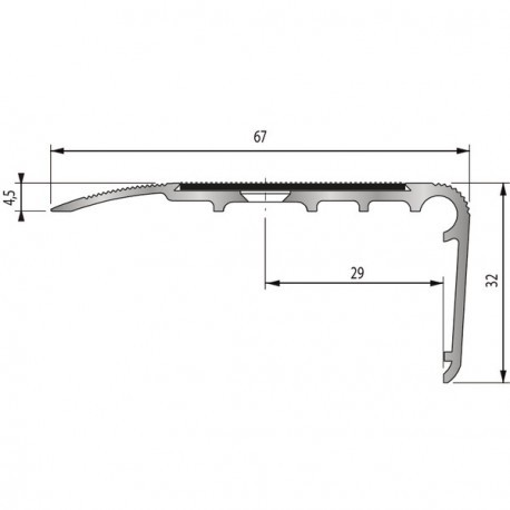 Nez de marche aluminium grande longueur