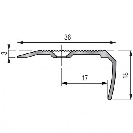 Nez de marche aluminium grande longueur