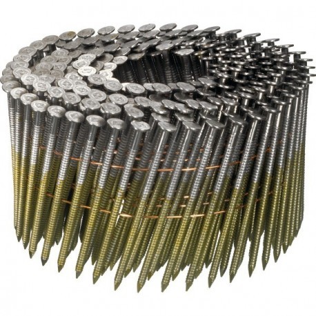 Rouleau 16° - Pointes annelées tête plate - Fil clair/électro-zingué