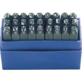 Jeu lettres frapper 329 27 pièces A-Z H police 6mm