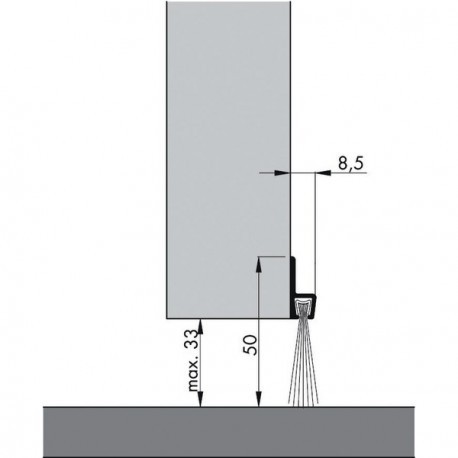 Bas de porte garage en aluminium avec brosse IBS
