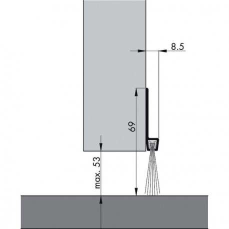 Bas de porte garage en aluminium avec brosse IBS