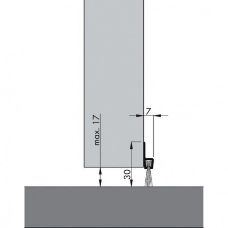 Bas de porte garage en aluminium avec brosse IBS