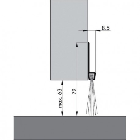 Bas de porte garage en aluminium avec brosse IBS