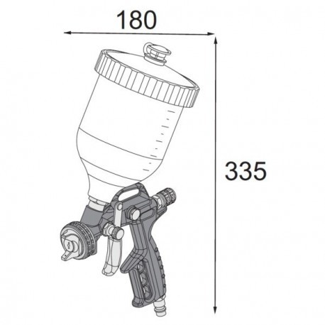 Pistolet de peinture à gravité 0.6 L