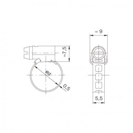 Collier FLEXINOX à bande ajourée - Inox AISI 304