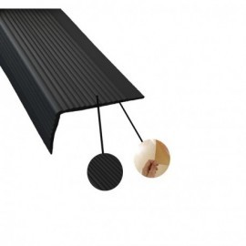 Nez de marche cornière noir 3000 x 75 x 44 mm