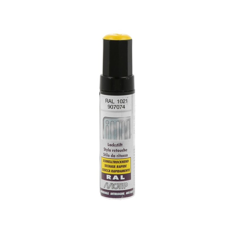 Pinceau retouche peinture Jaune colza brillant acrylique RAL 1021 Moti