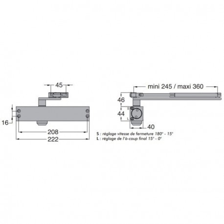 Ferme-portes à bras à compas GR150