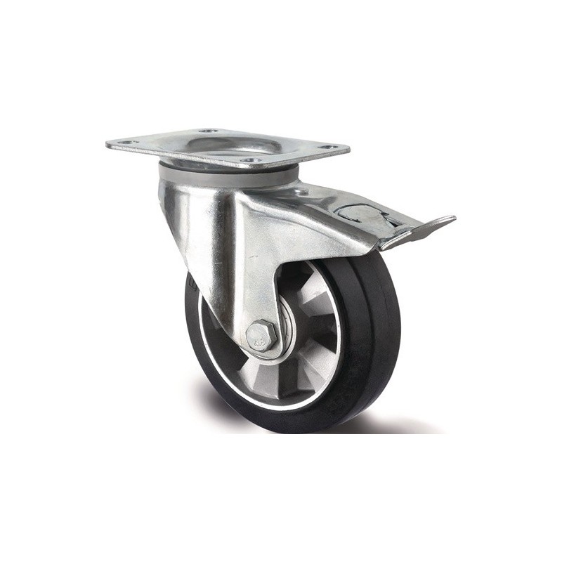 Roulette pivotante de charge lourde tecwerk 1 pièce(s) roulette pivotante de charge lourde ø roue 200 mm capacité de charge 500 kg - tecwerk