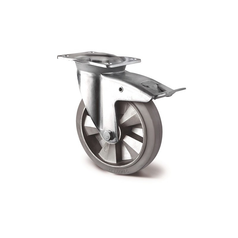 Roulette pivotante de charge lourde tecwerk 1 pièce(s) roulette pivotante de charge lourde ø roue 200 mm capacité de charge 500 kg - tecwerk