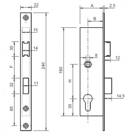 Serrures à pêne dormant et 1/2 tour série 7